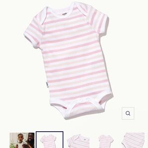 Nanit SleepWear ShortSleeve Organic Cotton Stripe Pink Bodysuit. Bundle discount